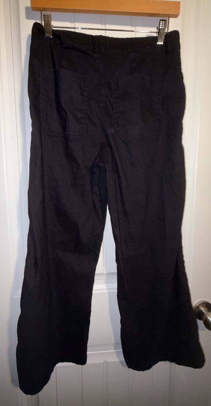KUT from the Kloth Black Linen Blend Wide Leg Utility Pants Style KB44801 - Picture 3 of 4